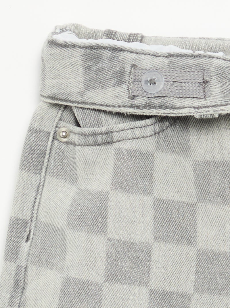 Bermuda in denim a quadri Grigio - Kiabi