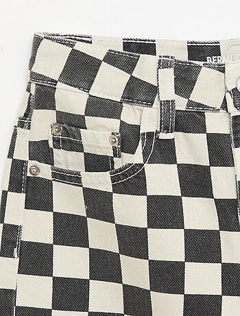 Bermuda in denim a quadri