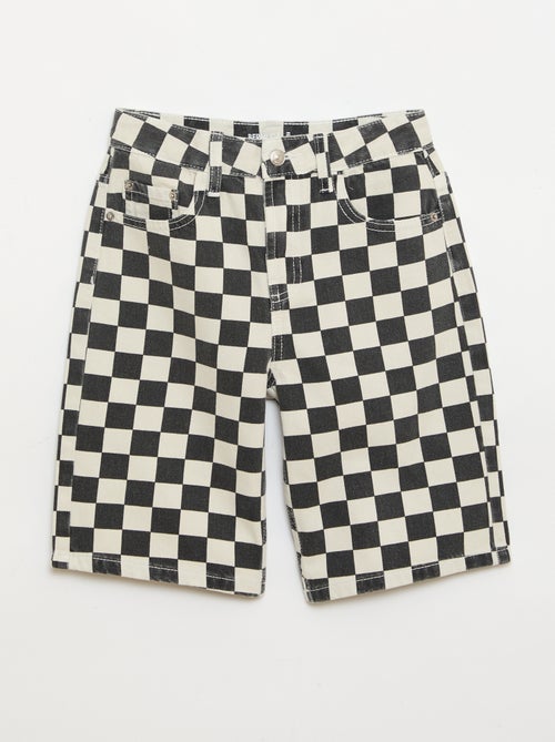 Bermuda in denim a quadri - Kiabi