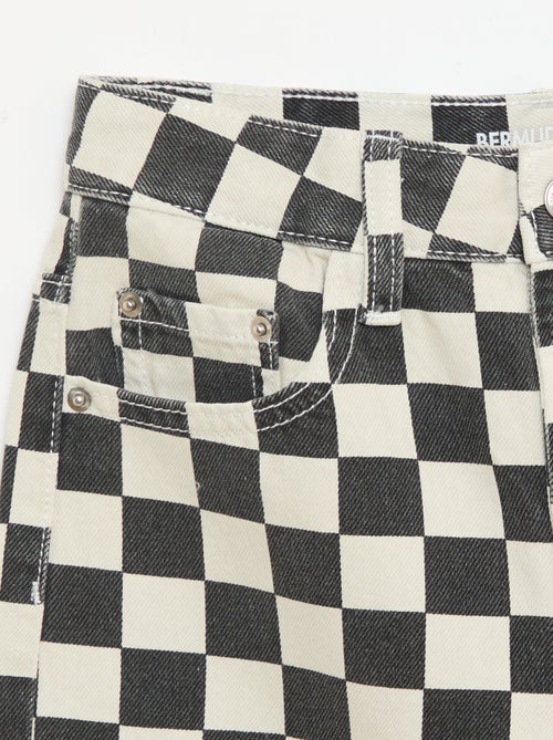 Bermuda in denim a quadri - Kiabi