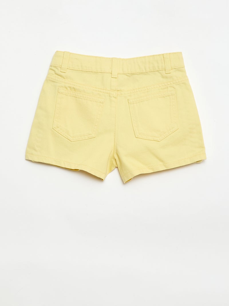 Bermuda in denim a tinta unita con 5 tasche Giallo - Kiabi