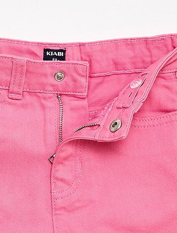 Bermuda in denim a tinta unita con 5 tasche