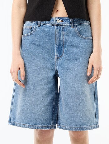 Bermuda in denim a vita alta