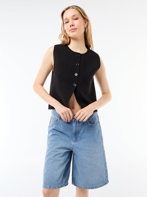 Bermuda in denim a vita alta - Kiabi