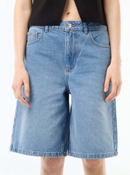 Bermuda in denim a vita alta - Kiabi