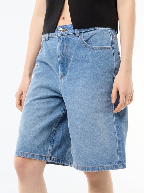 Bermuda in denim a vita alta - Kiabi