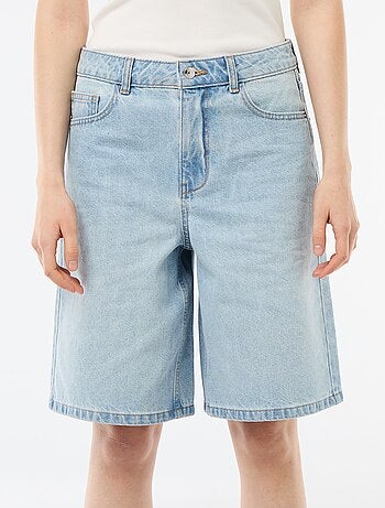 Bermuda in denim a vita alta