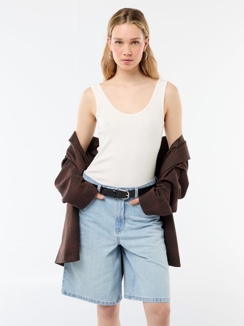 Bermuda in denim a vita alta - Kiabi