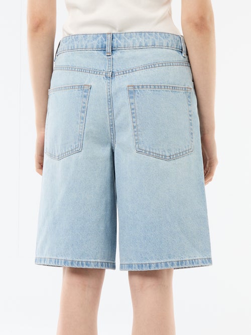 Bermuda in denim a vita alta - Kiabi