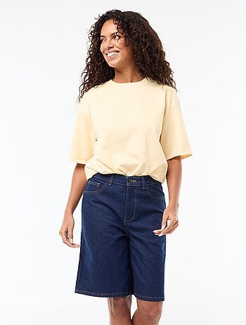 Bermuda in denim a vita alta