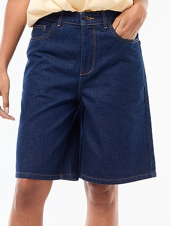 Bermuda in denim a vita alta