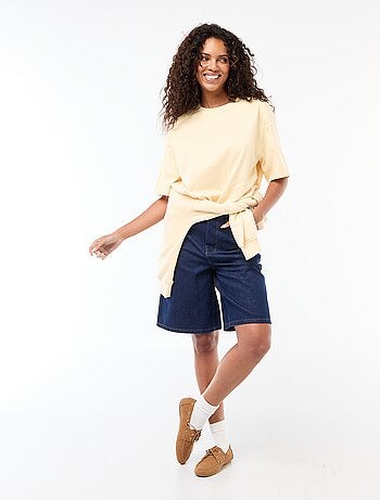 Bermuda in denim a vita alta