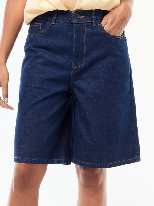 Bermuda in denim a vita alta - Kiabi