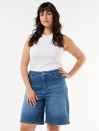 Bermuda in denim a vita alta