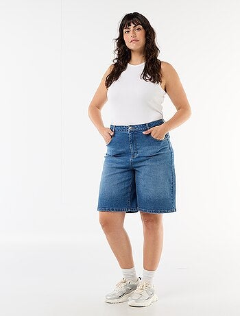 Bermuda in denim a vita alta