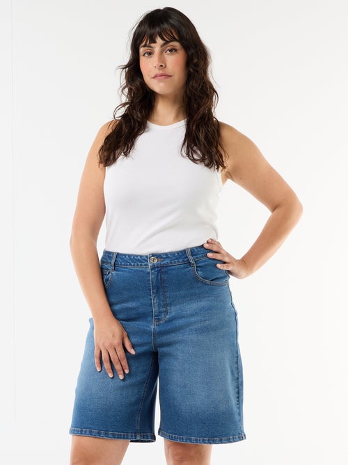 Bermuda in denim a vita alta - Kiabi