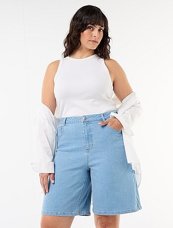 Bermuda in denim a vita alta