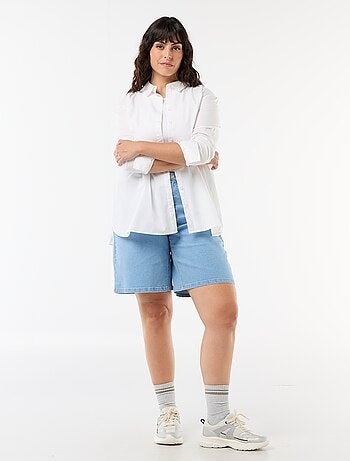 Bermuda in denim a vita alta