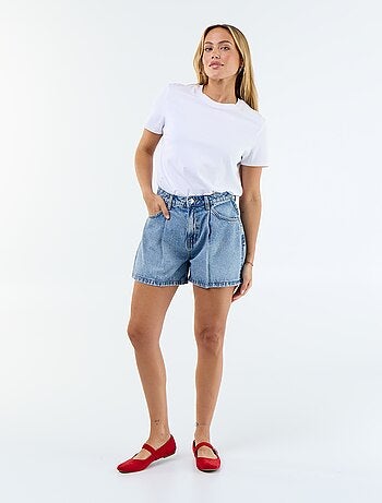 Bermuda in denim a vita alta