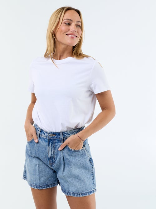 Bermuda in denim a vita alta - Kiabi