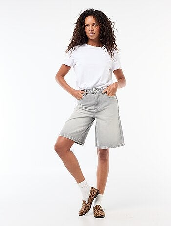 Bermuda in denim a vita alta