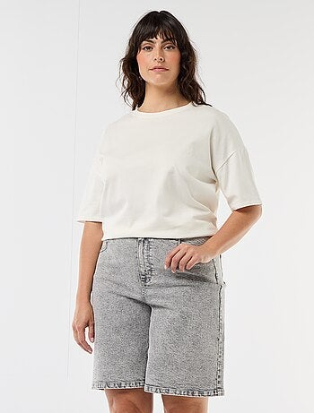 Bermuda in denim a vita alta
