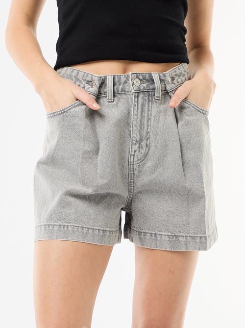 Bermuda in denim a vita alta - Kiabi