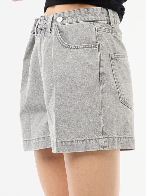 Bermuda in denim a vita alta - Kiabi