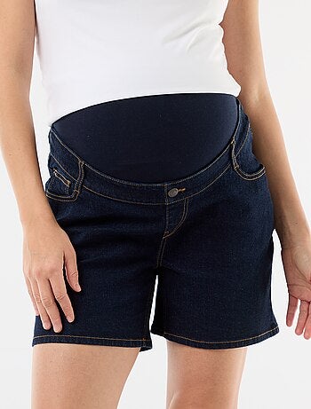 Bermuda in denim a vita alta premaman
