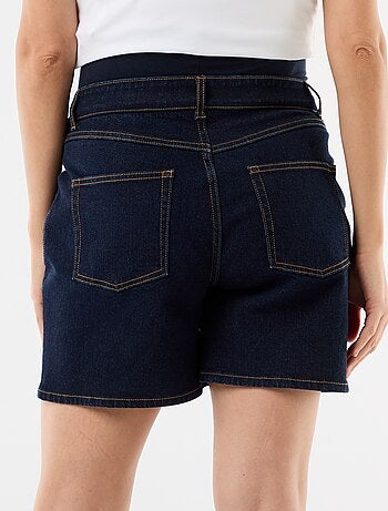 Bermuda in denim a vita alta premaman