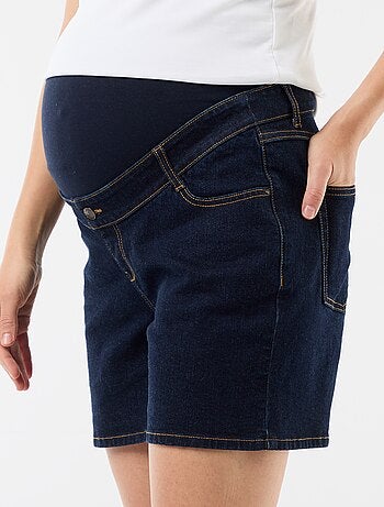 Bermuda in denim a vita alta premaman