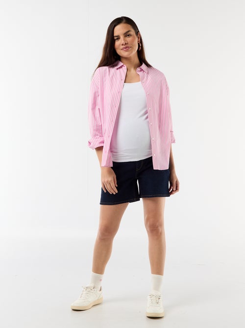 Bermuda in denim a vita alta premaman - Kiabi