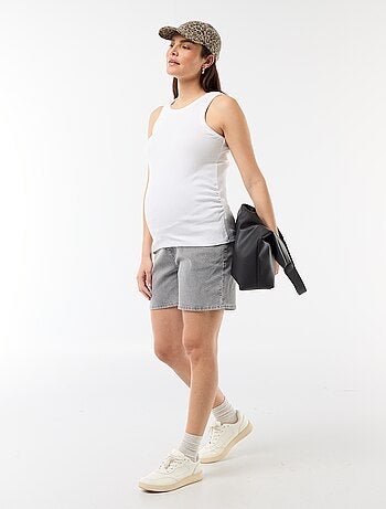 Bermuda in denim a vita alta premaman