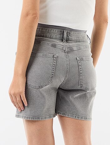 Bermuda in denim a vita alta premaman