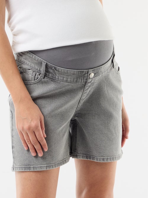 Bermuda in denim a vita alta premaman - Kiabi