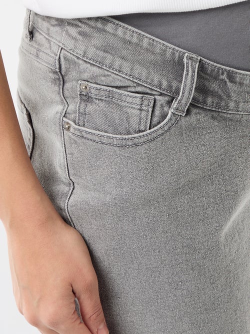 Bermuda in denim a vita alta premaman - Kiabi