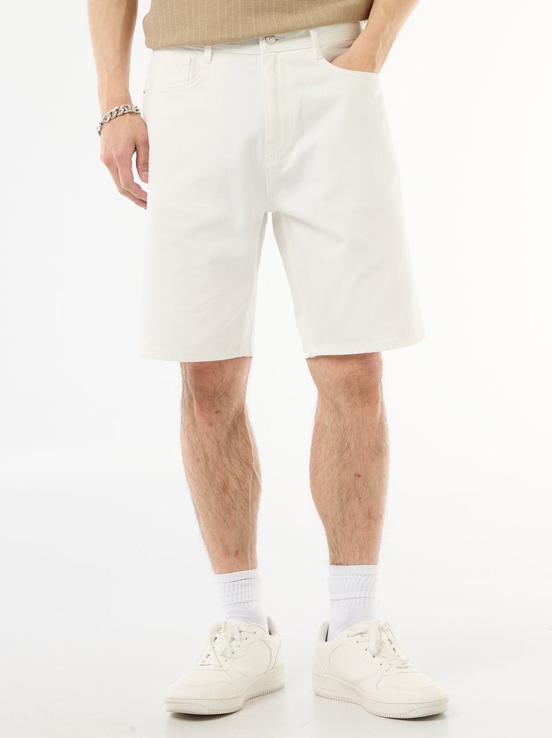 Bermuda in denim Bianco - Kiabi