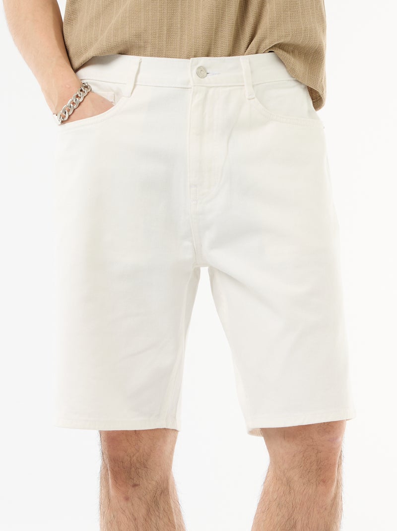 Bermuda in denim Bianco - Kiabi