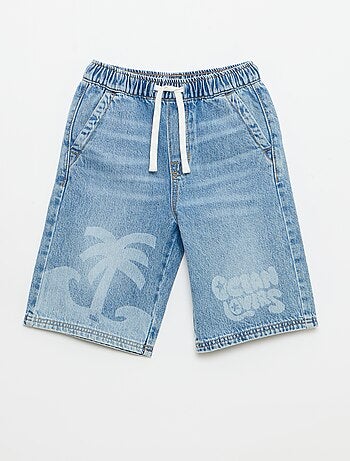 Bermuda in denim con coulisse