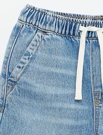 Bermuda in denim con coulisse