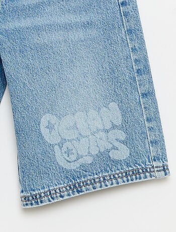 Bermuda in denim con coulisse