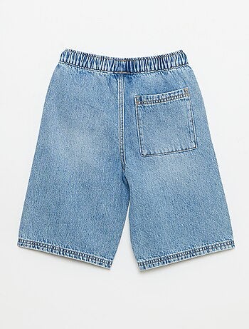 Bermuda in denim con coulisse