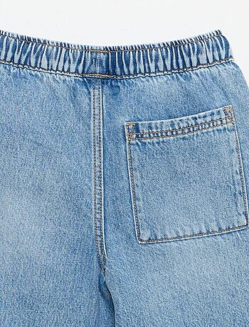 Bermuda in denim con coulisse