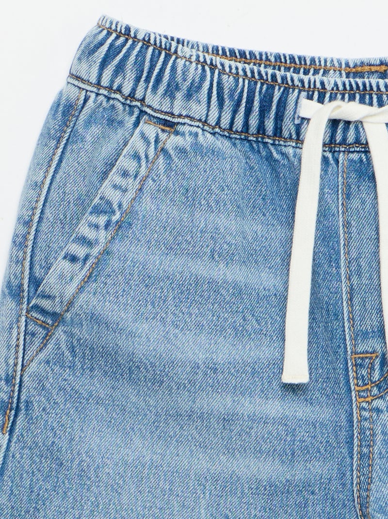 Bermuda in denim con coulisse Blu - Kiabi