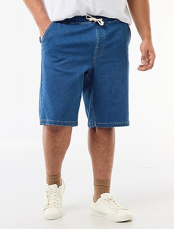 Bermuda in denim con coulisse
