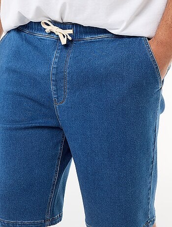 Bermuda in denim con coulisse