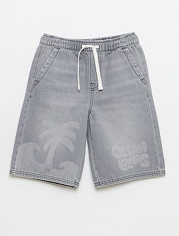 Bermuda in denim con coulisse