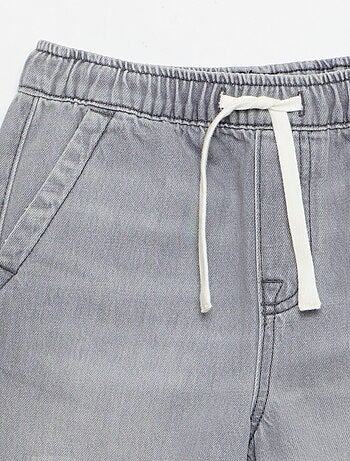 Bermuda in denim con coulisse