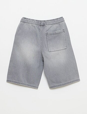 Bermuda in denim con coulisse
