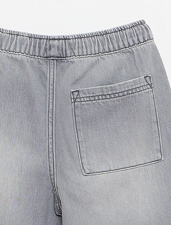 Bermuda in denim con coulisse